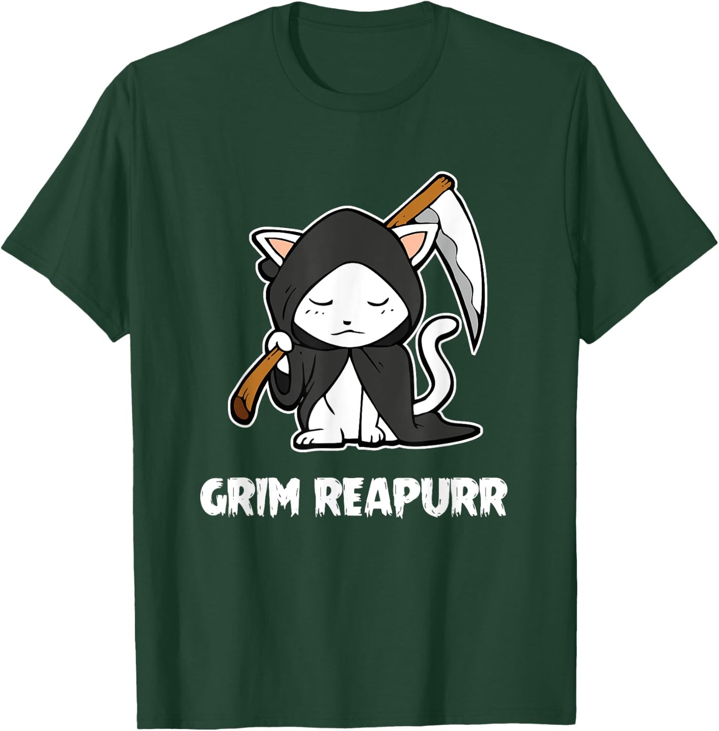 Grim Reapurr Grim Reaper Cat Halloween Costume Kitten Cats T-Shirt - T-Shirt | Forest