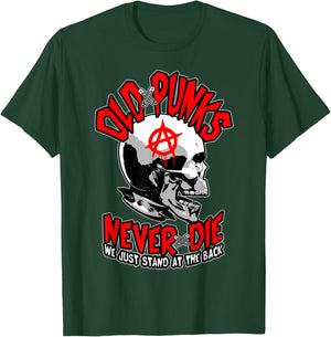 Old Punks Never Die Punk Rock Music Mohawk Skull T-Shirt - T-Shirt | Forest
