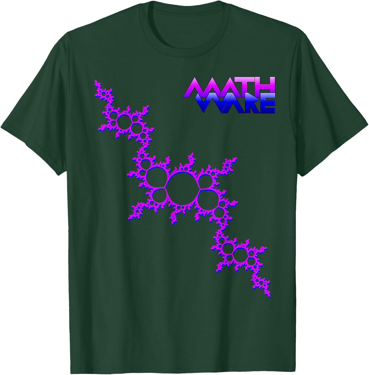 Nerdy MathWare Logo Julia Set Science Math Teacher Geek Gift Women Kids T-Shirt - T-Shirt | Forest
