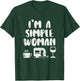 Simple Woman Coffee Camping Van Wine Drinking Camper Women T-Shirt - T-Shirt | Forest