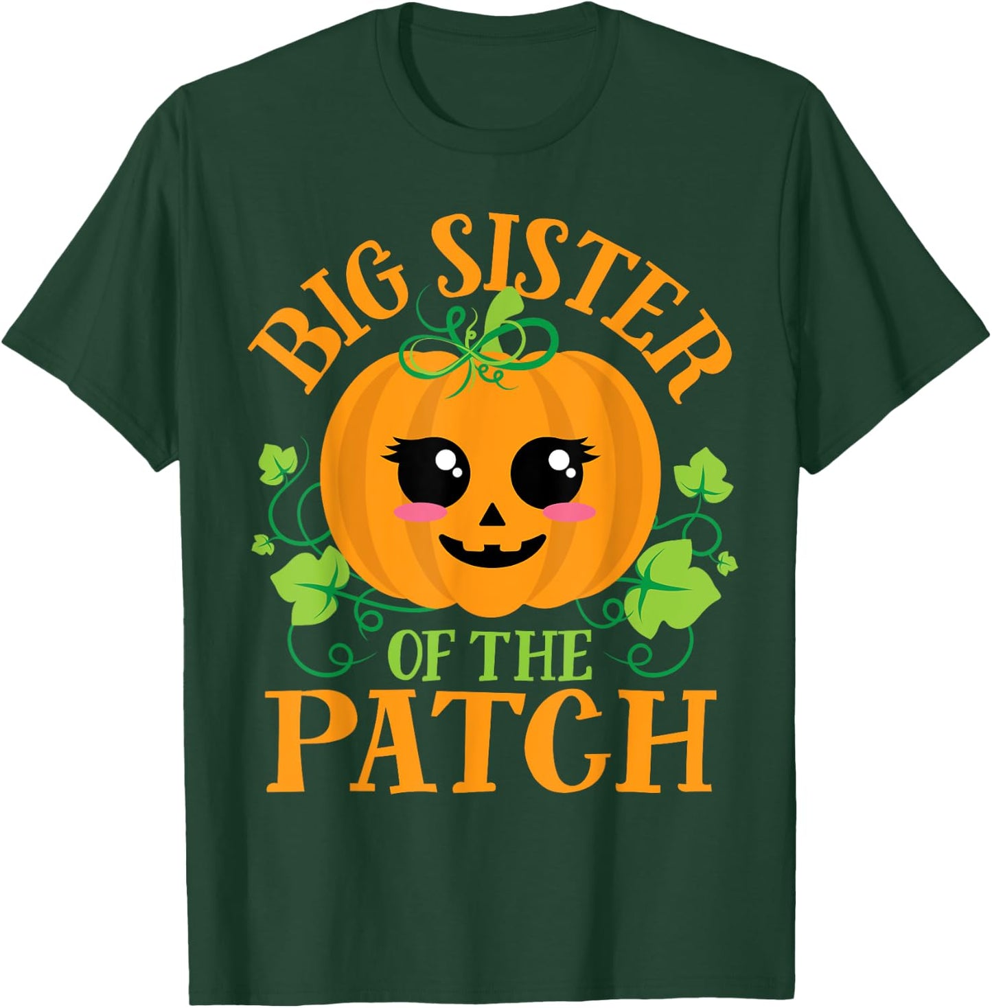 Big Sister Pumpkin Patch Matching Family Girls Halloween T-Shirt - T-Shirt | Forest