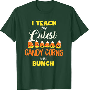 I Teach The Cutest Candy Corn In The Patch Teacher Halloween T-Shirt - T-Shirt | Forest