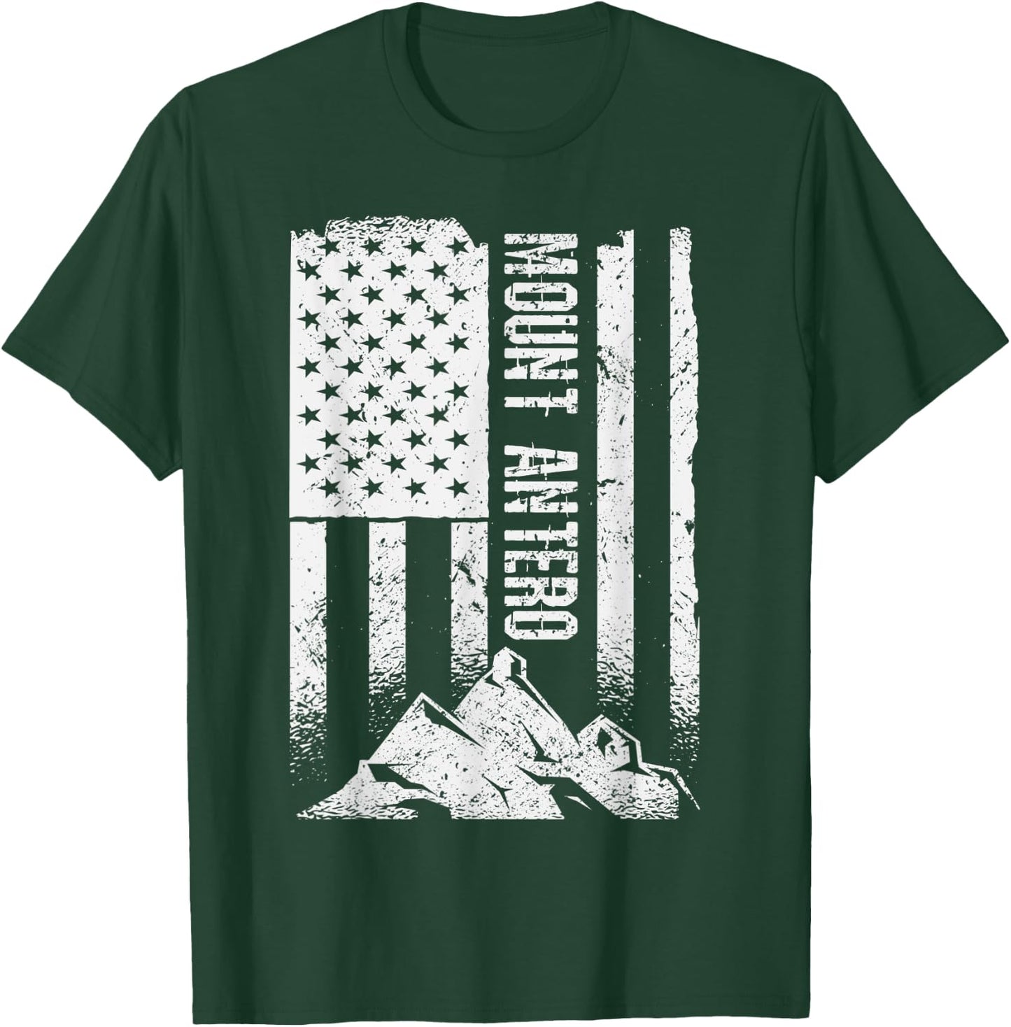 American Flag Patriotic Mount Antero Colorado T-Shirt - T-Shirt | Forest