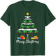 Merry Christmas Santa Christmas Tree Swiming Lover Swimmer T-Shirt - T-Shirt | Forest