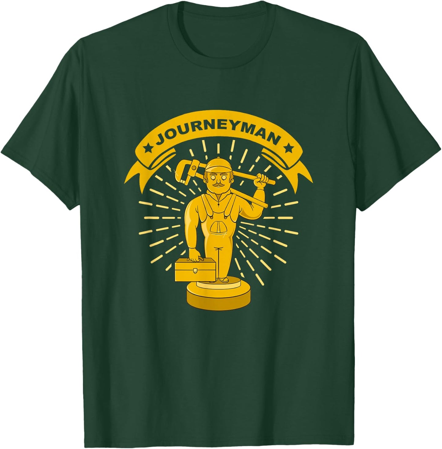 Journeyman Plumber Gift Trophy Statue Plumbing T-Shirt - T-Shirt | Forest