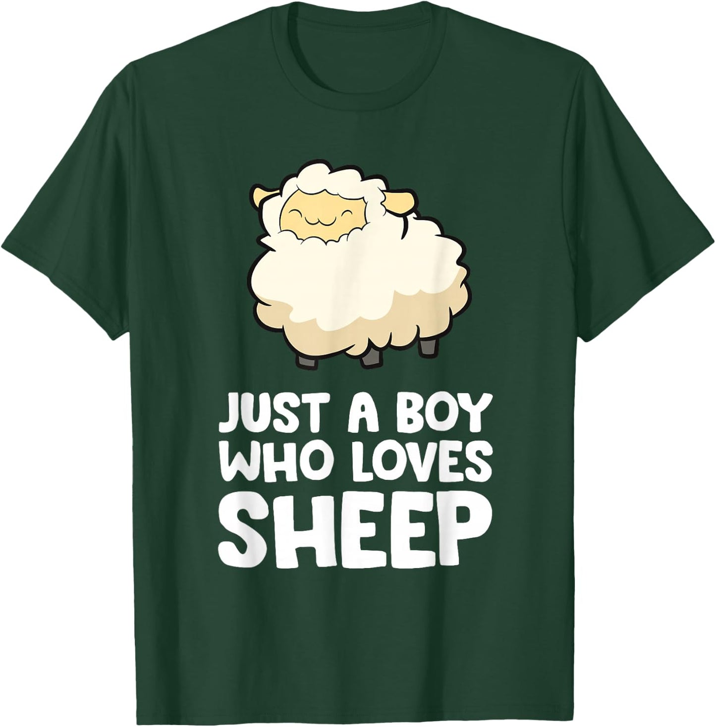Sheep Lambs Sheep Farmer Just a Boy Who Loves Sheep T-Shirt - T-Shirt | Forest