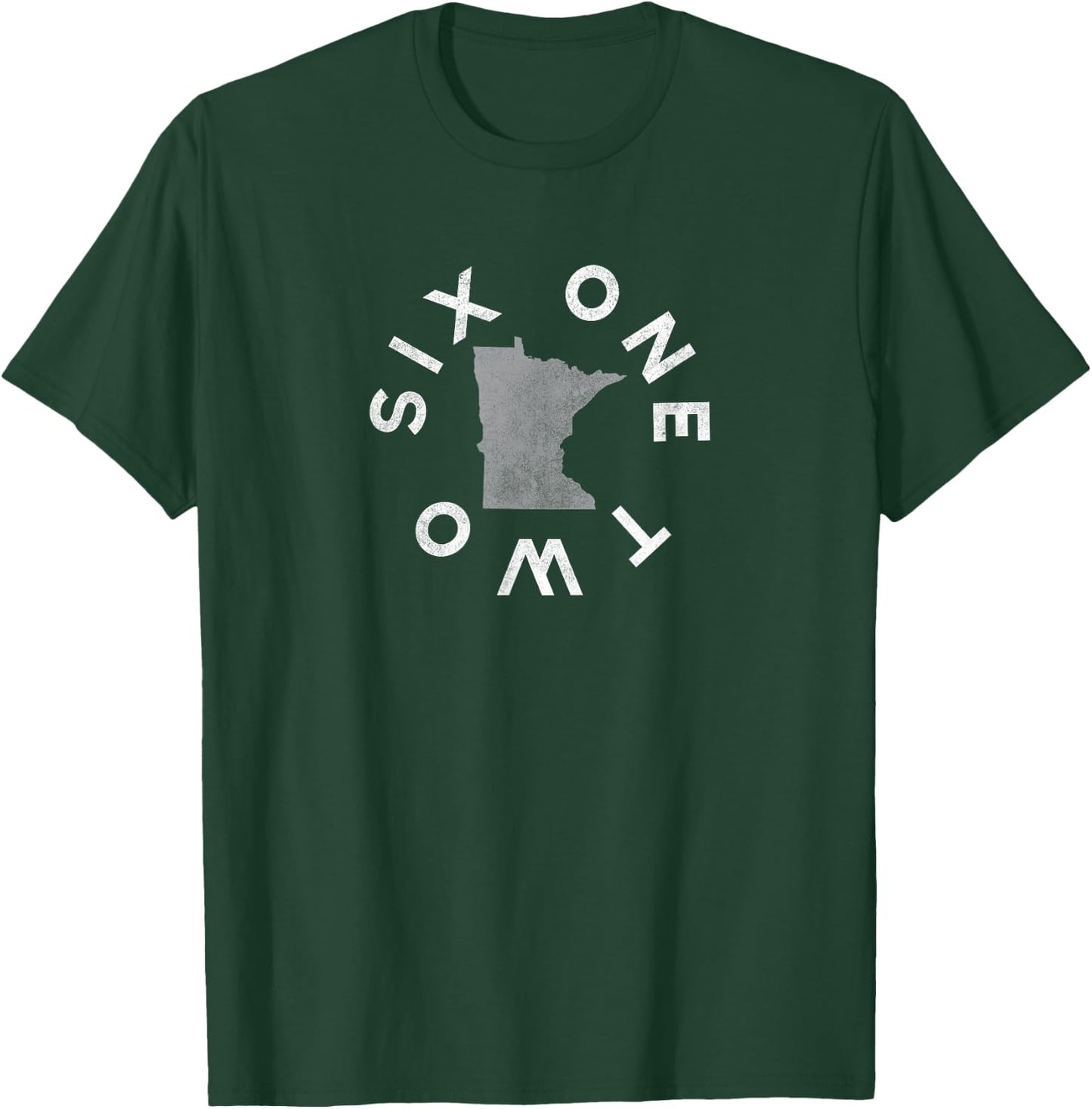 Vintage 612 Six One Two Minnesota Outline Map MN T-Shirt - T-Shirt | Forest