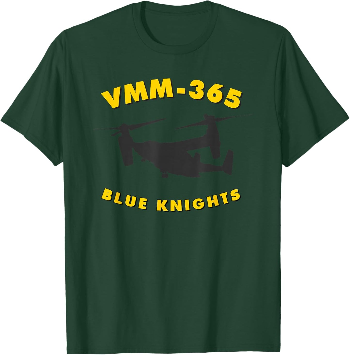 VMM-365 Blue Knights MV-22 Osprey Tiltrotor Squadron T-Shirt - T-Shirt | Forest