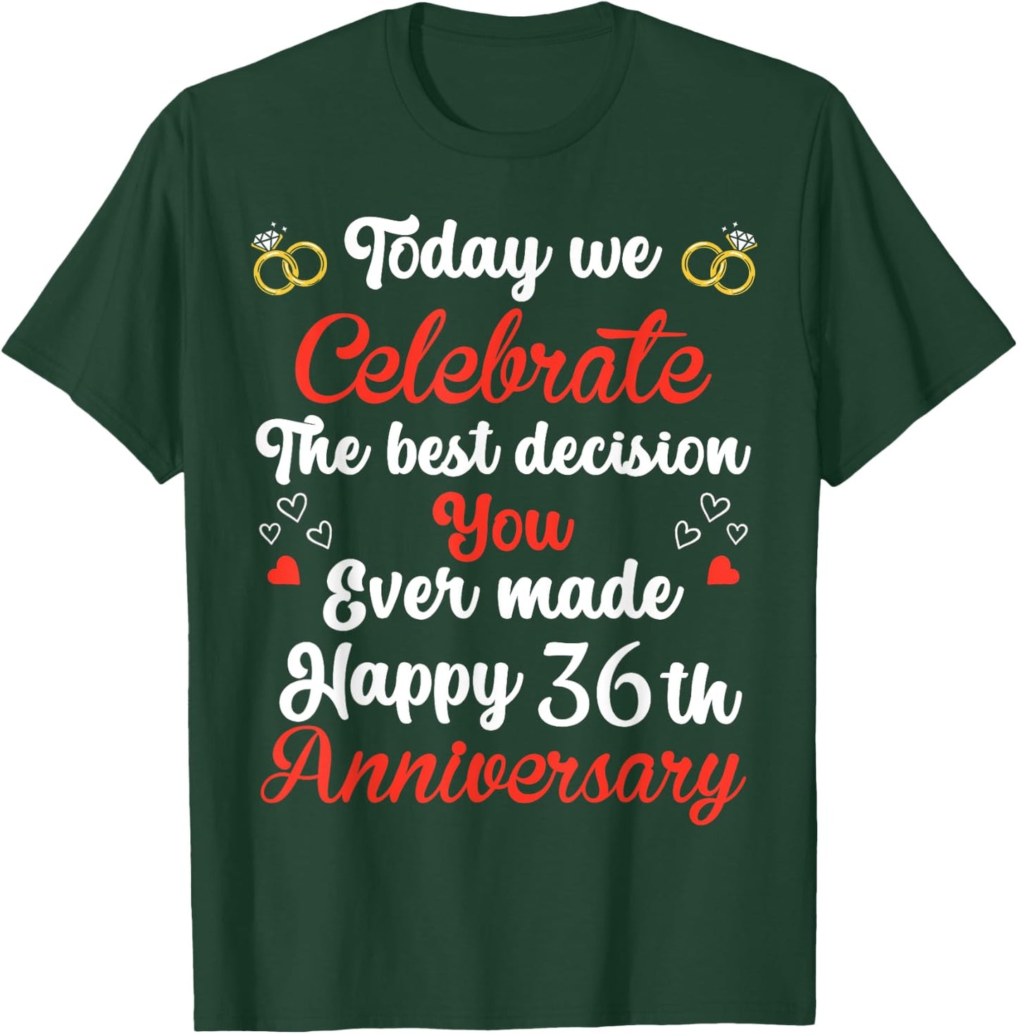 36 Years Anniversary Marriage Couples 36th Year of Marriage T-Shirt - T-Shirt | Forest