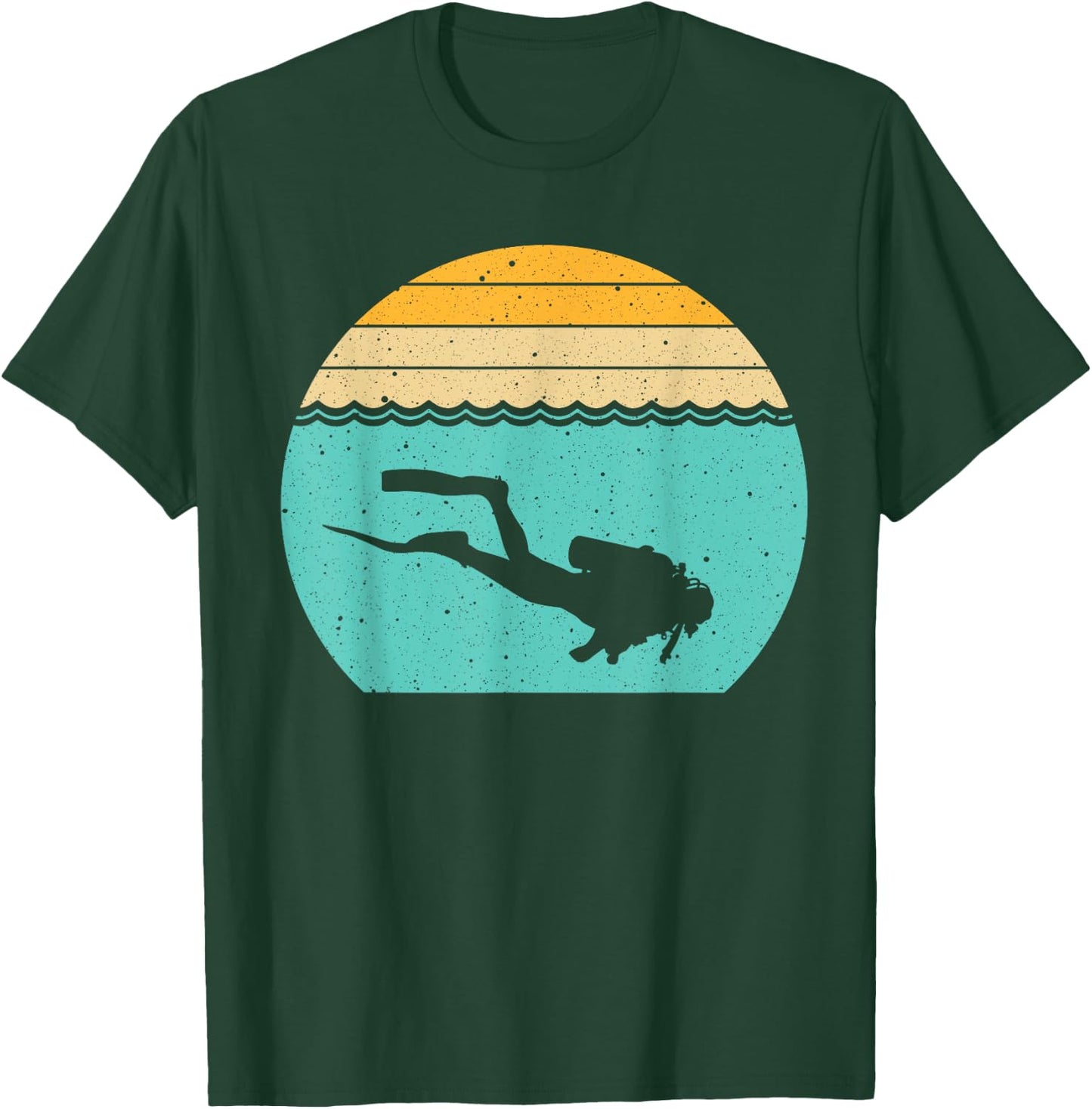 Cool Scuba Diving Women Sea Vintage 80s Scuba Diver T-Shirt - T-Shirt | Forest