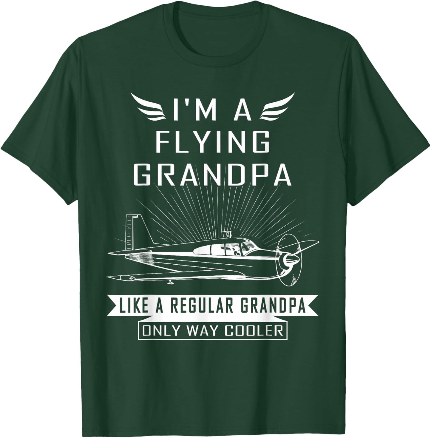 Flying Grandpa Shirt Pilot Gift Pilot Humor T-Shirt - T-Shirt | Forest