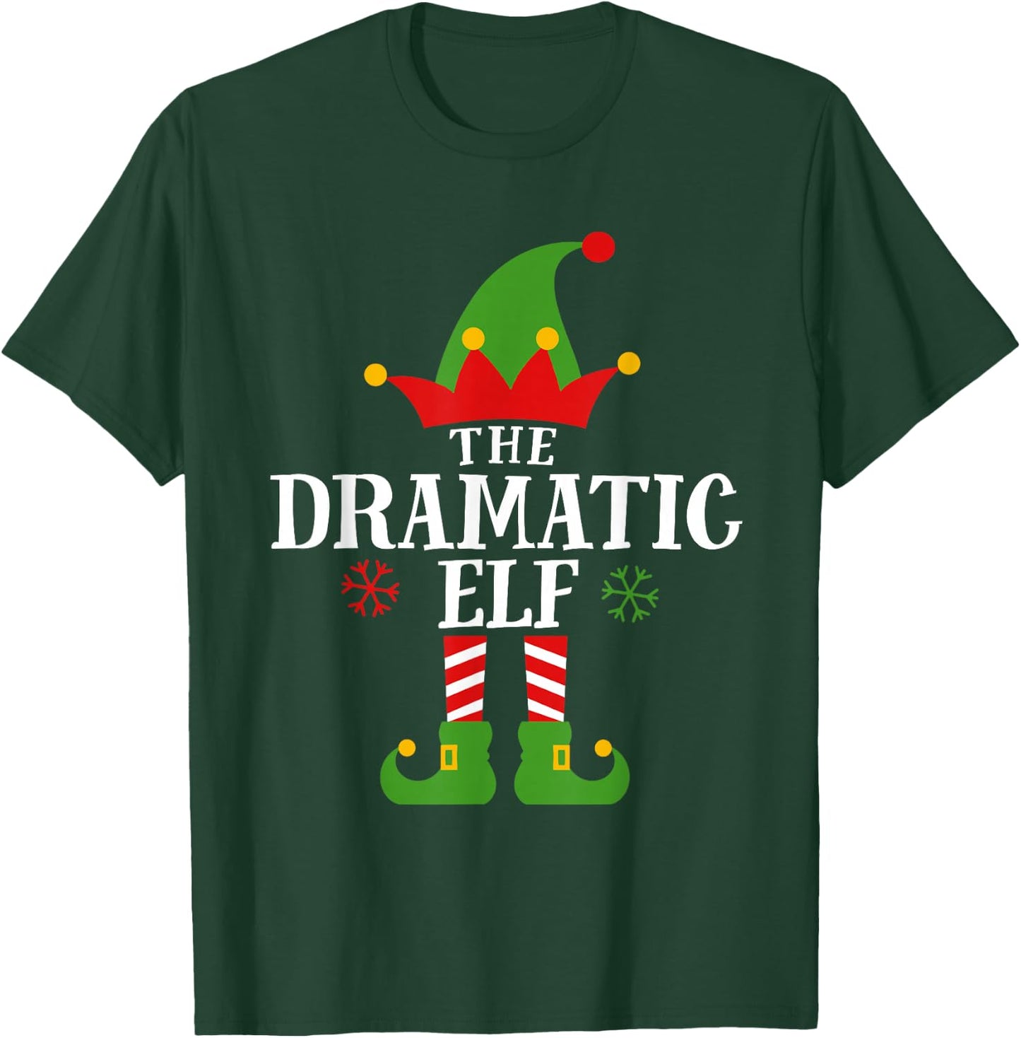 Dramatic Elf Funny Matching Family Group Christmas Pajama T-Shirt - T-Shirt | Forest