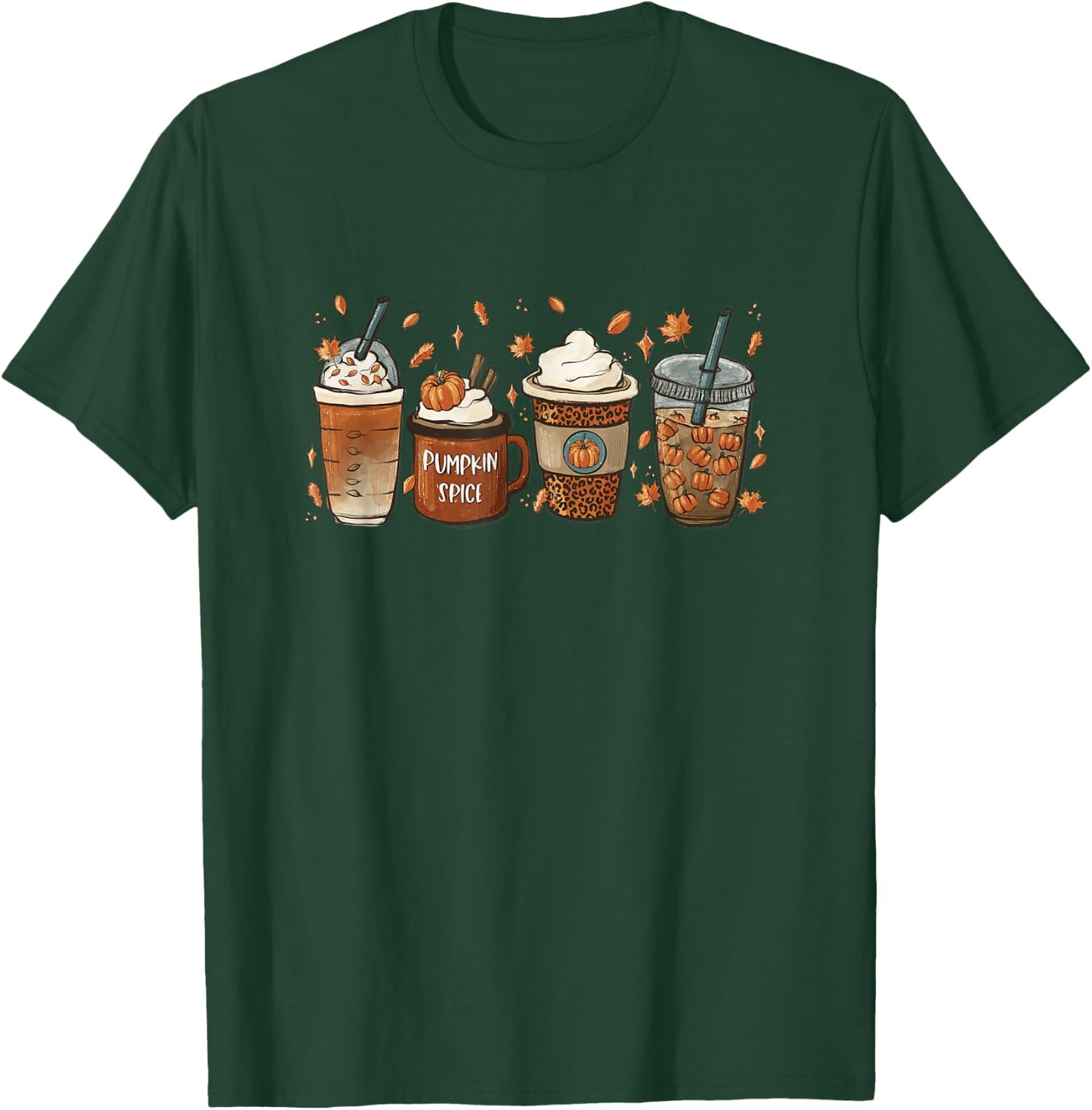 Halloween Coffee Pumpkin Latte Spice Coffee Love Fall Season T-Shirt - T-Shirt | Forest