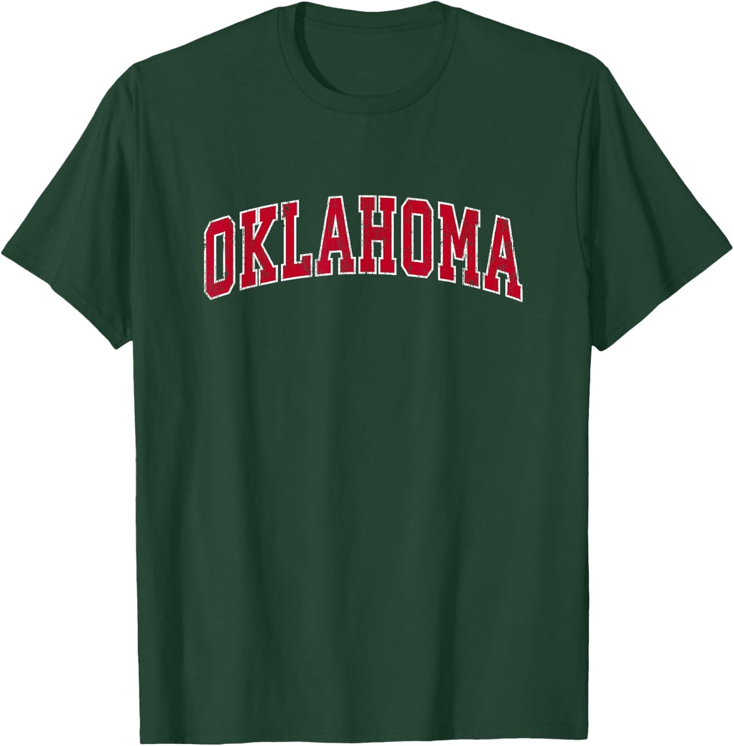 Oklahoma OK Vintage Sports Design Red Design T-Shirt - T-Shirt | Forest