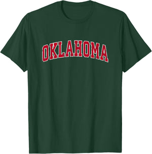 Oklahoma OK Vintage Sports Design Red Design T-Shirt - T-Shirt | Forest