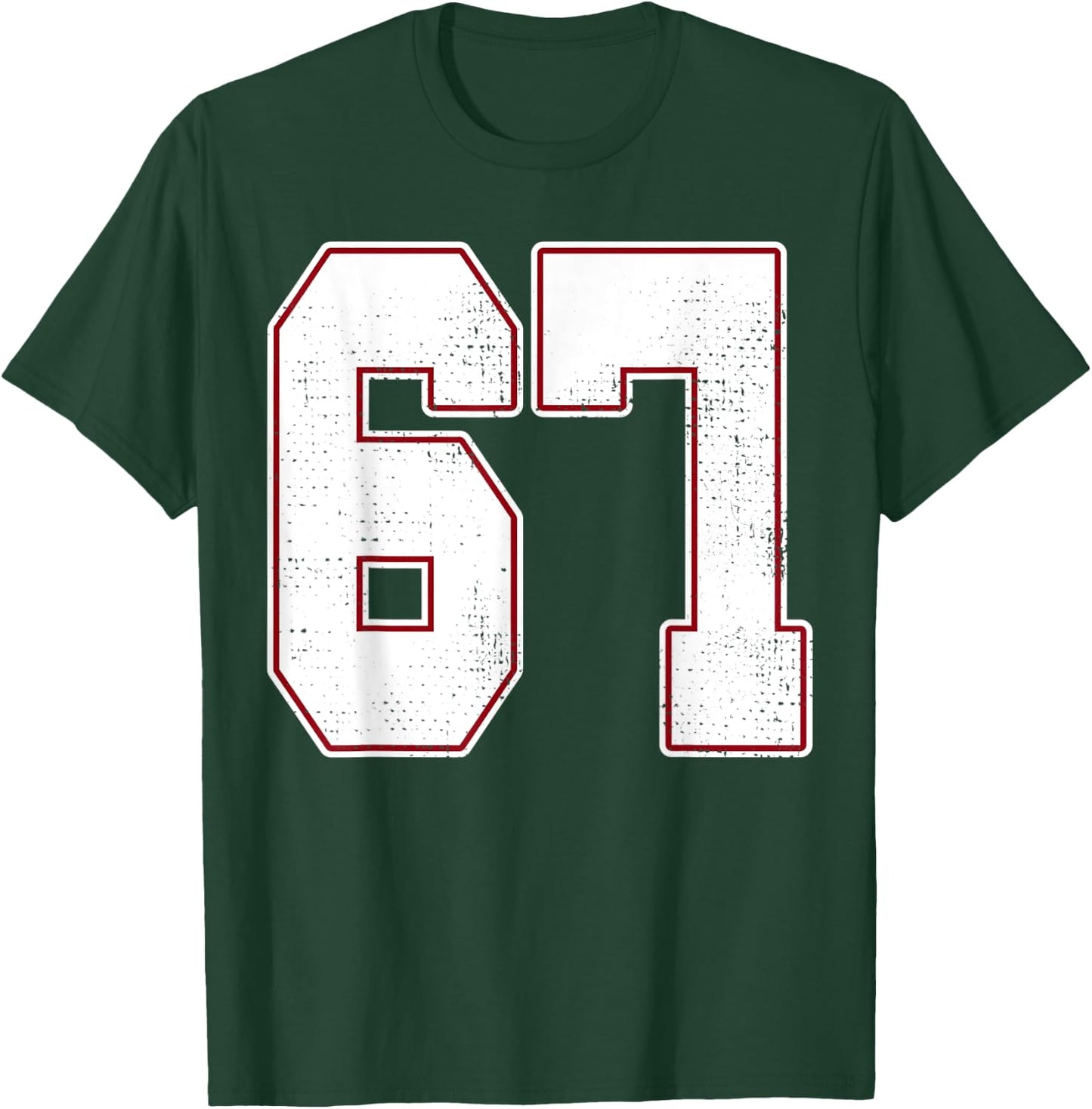 #67 Outline Number 67 Fan Varsity Sports Team Blue Jersey T-Shirt - T-Shirt | Forest