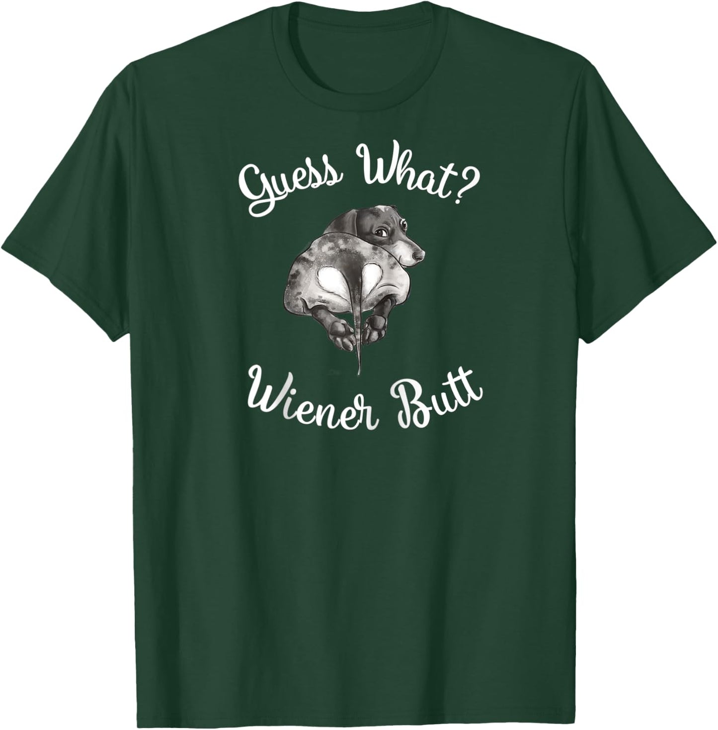 Guess what wiener butt dachshund gift Raglan Baseball T-Shirt - T-Shirt | Forest