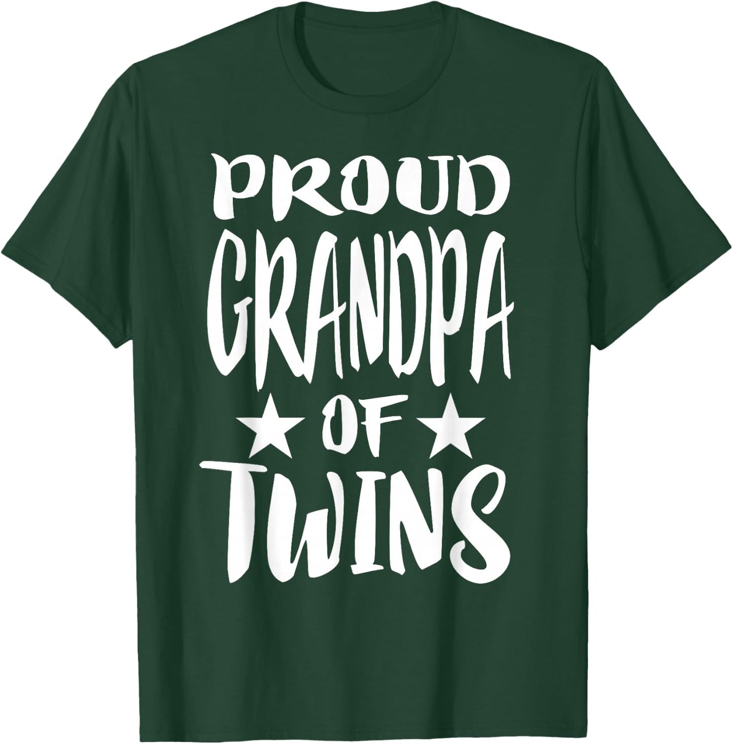 Proud Grandpa Of Twins New Grandfather Gift T-Shirt - T-Shirt | Forest