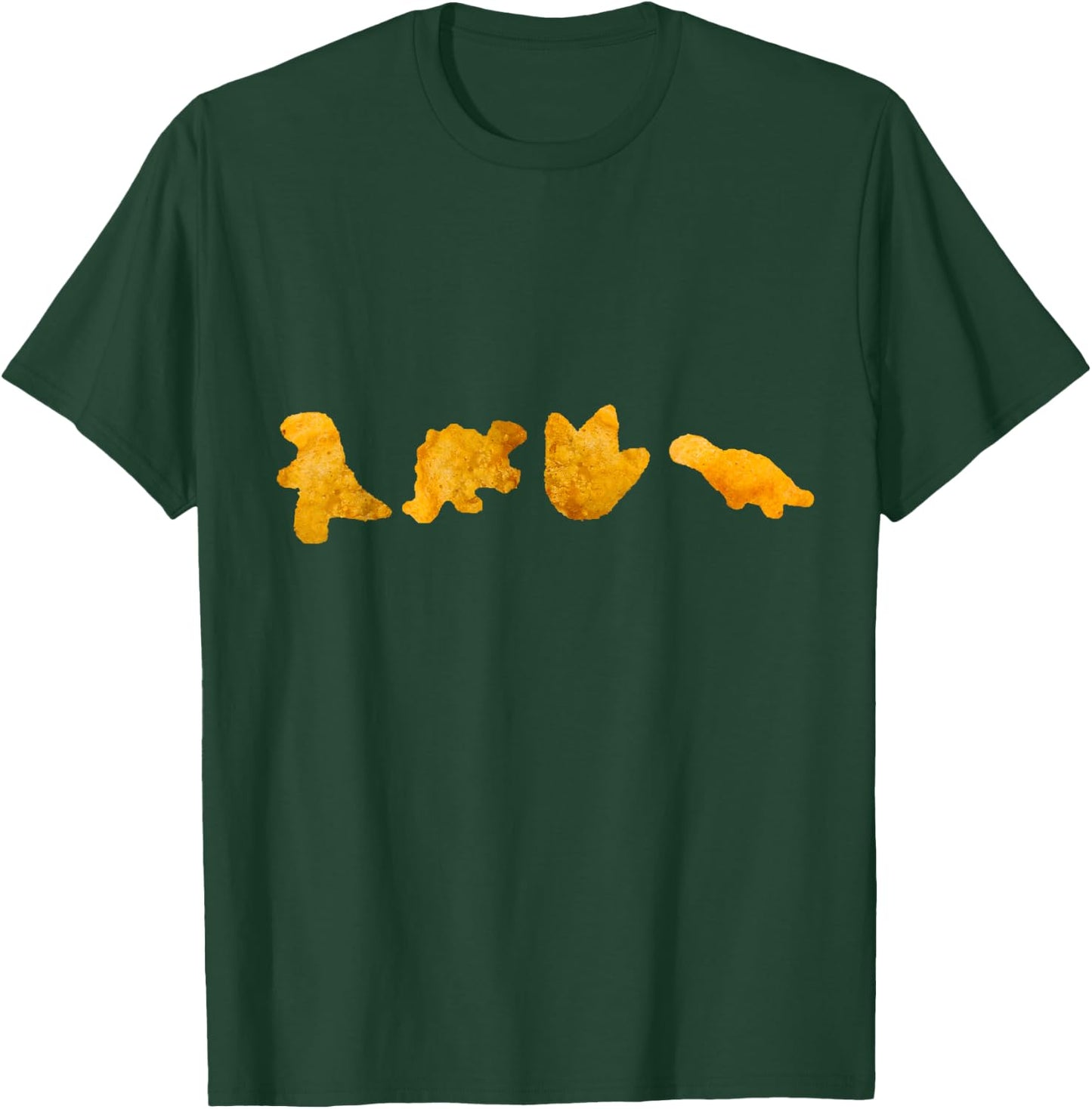 Random Galaxy Dinosaur Chicken Nuggets T-Rex Stegosaurus Dino Funny T-Shirt - T-Shirt | Forest