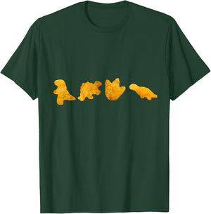 Random Galaxy Dinosaur Chicken Nuggets T-Rex Stegosaurus Dino Funny T-Shirt - T-Shirt | Forest
