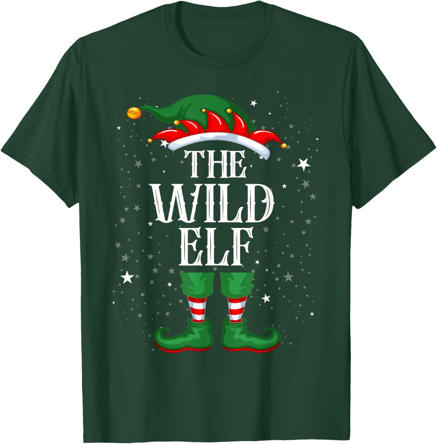 Christmas Elf Matching Family Group Funny Wild Elf T-Shirt - T-Shirt | Forest