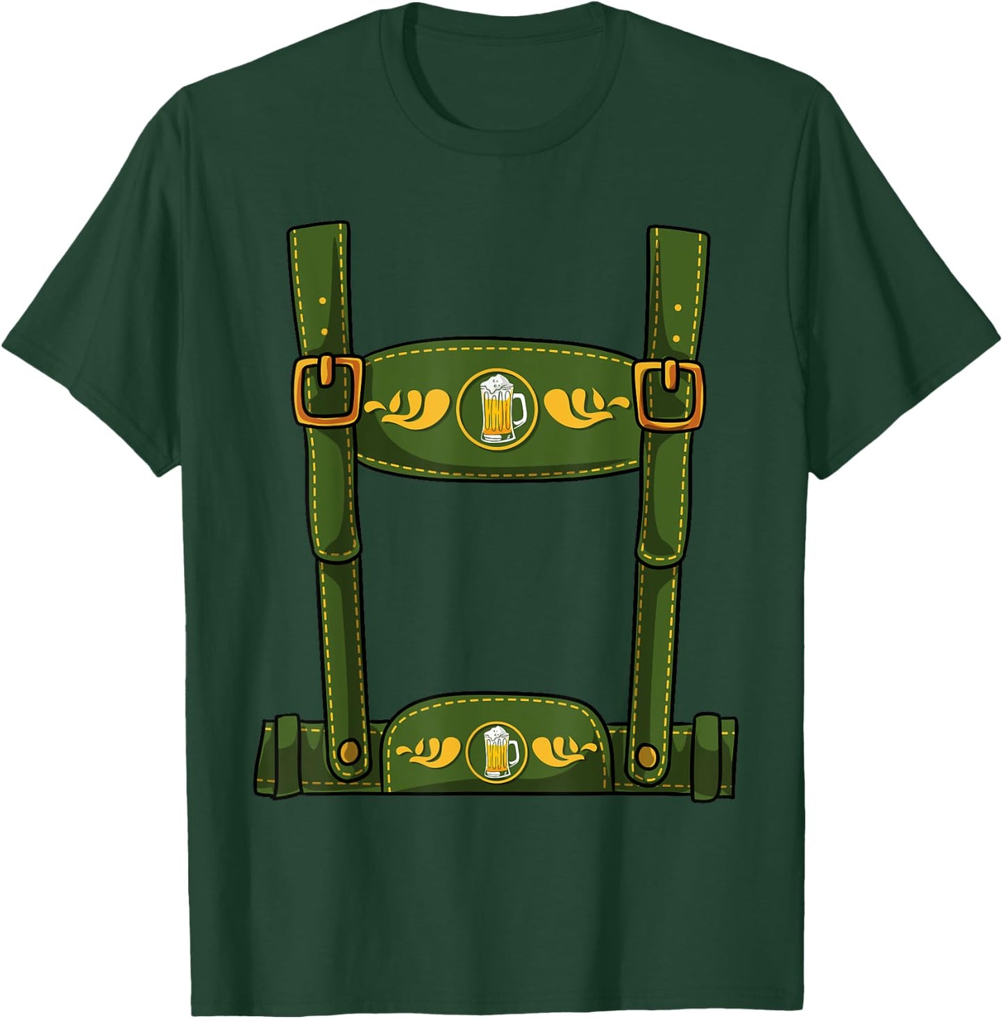 Oktoberfest Halloween Costume - Men's Leather Trousers T-Shirt - T-Shirt | Forest