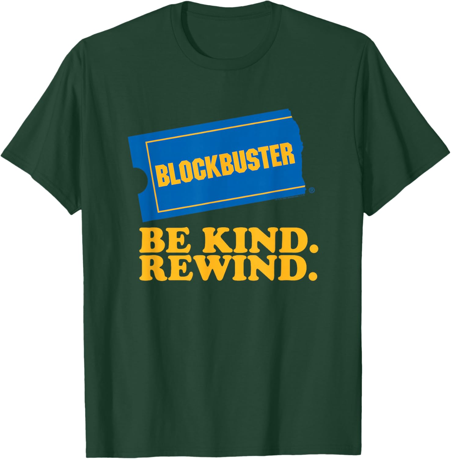 Blockbuster Be Kind Rewind Vintage Ticket Logo T-Shirt - T-Shirt | Forest