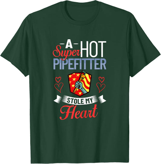 Plumber Wife Pipefitter Girlfriend Steamfitter T-Shirt - T-Shirt | Forest