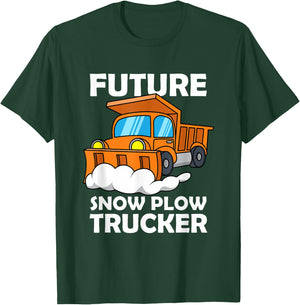 Future Snow Plow Trucker Salting Ice Removal Ice Plower Kids T-Shirt - T-Shirt | Forest