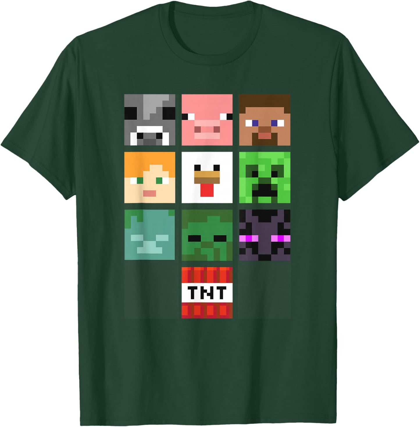Minecraft Group Shot Faces Collage T-Shirt - T-Shirt | Forest