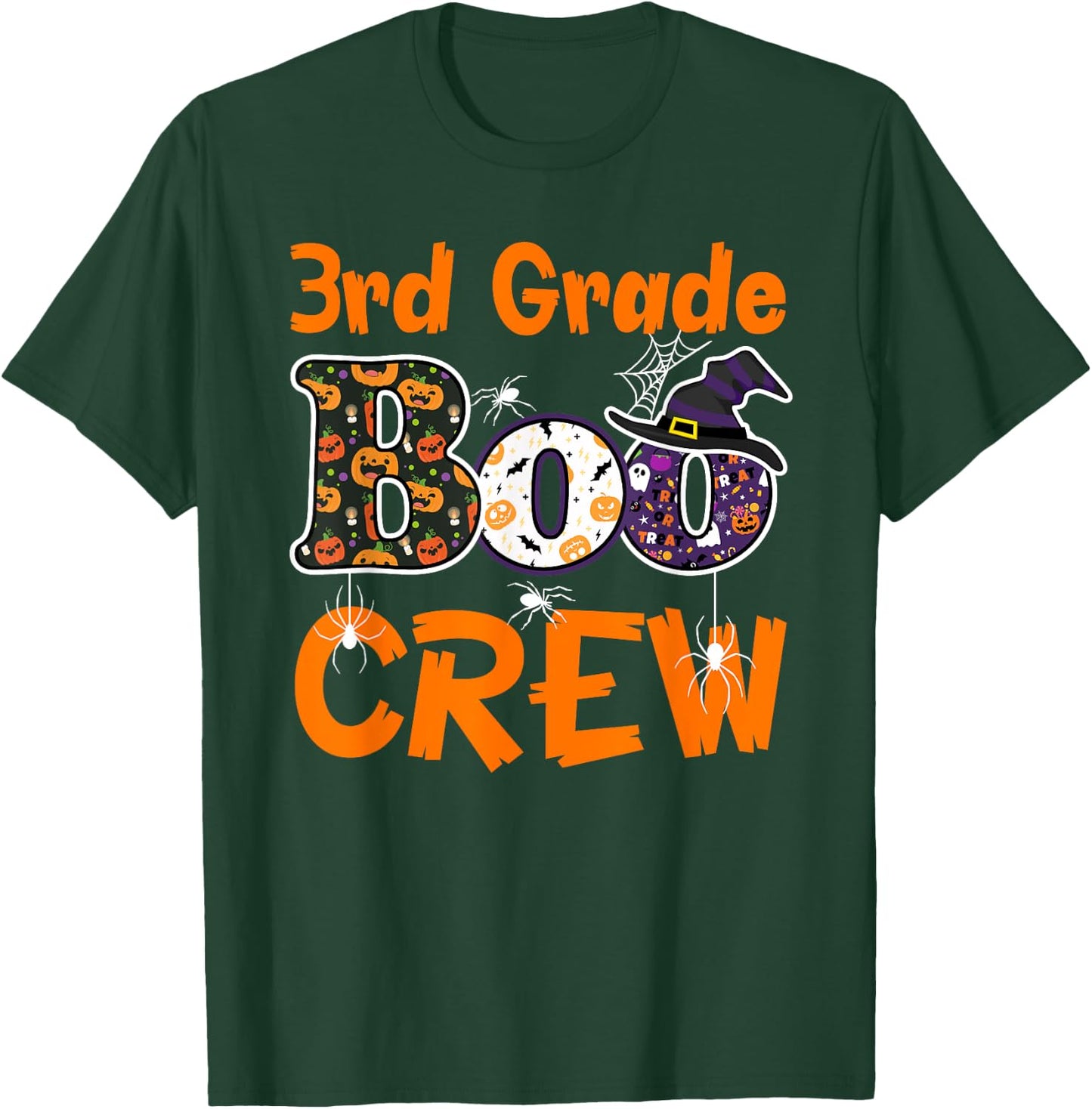 3rd Grade Boo Crew Halloween Gifts Teachers Students Costume T-Shirt - T-Shirt | Forest