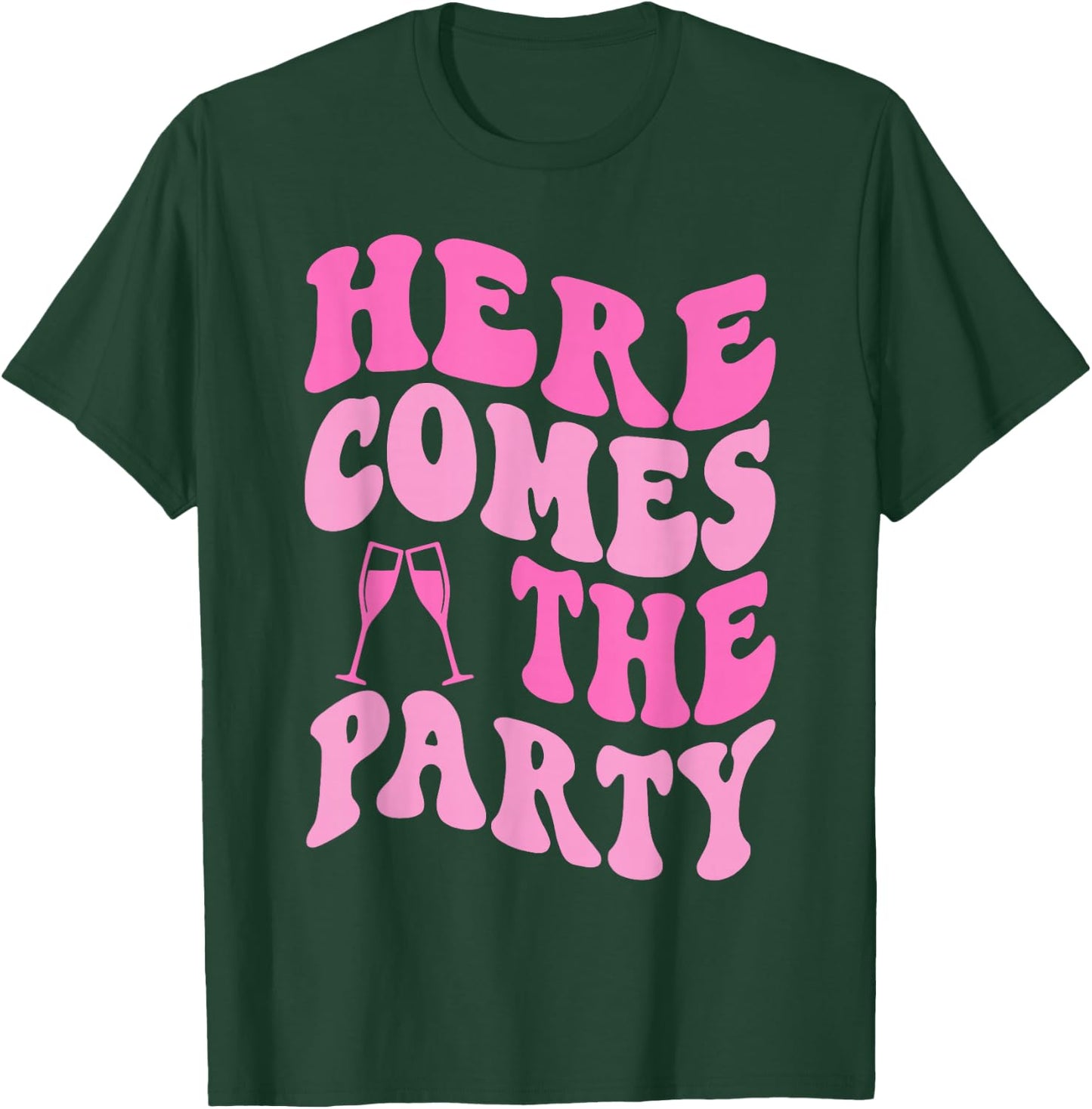 Here Come The Party Bride Groovy Bachelorette Party T-Shirt - T-Shirt | Forest