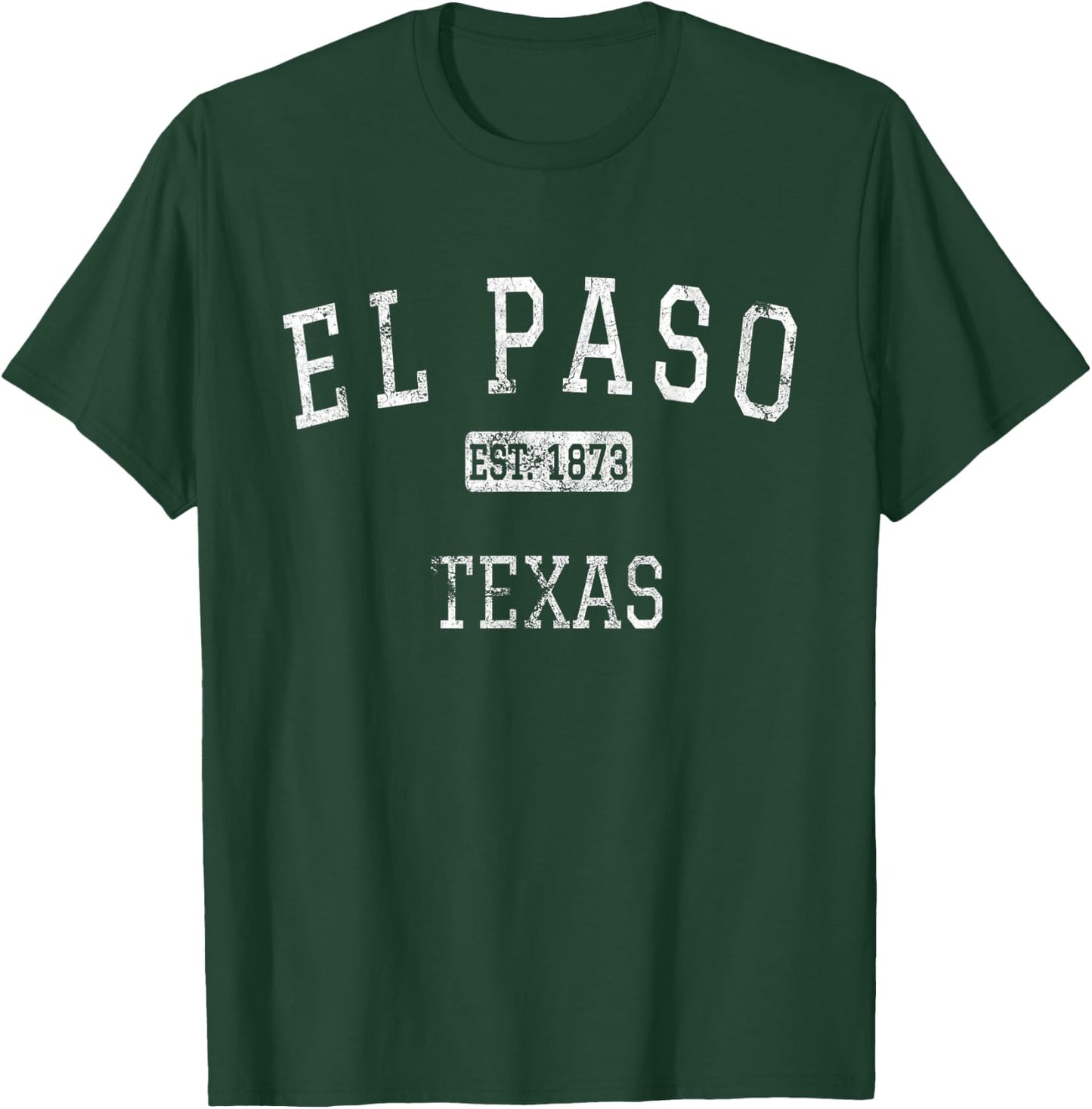 El Paso Texas Vintage - Black - Small - -Adults/Kids - Short Sleeve - - Classic Fit - Polyester 100% T-Shirt - T-Shirt | Forest