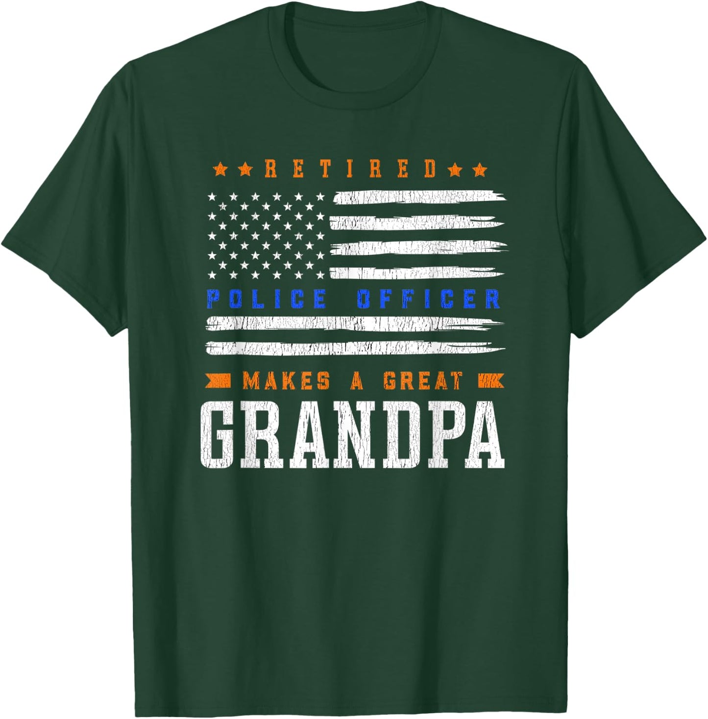 Retired Police Officer Grandpa T-Shirt - T-Shirt | Forest
