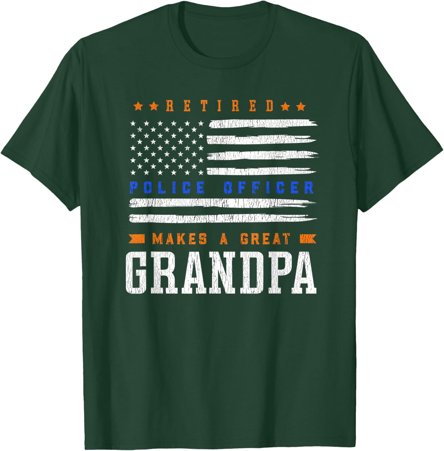 Retired Police Officer Grandpa T-Shirt - T-Shirt | Forest