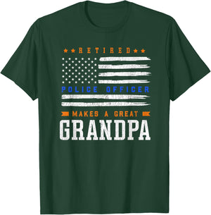 Retired Police Officer Grandpa T-Shirt - T-Shirt | Forest
