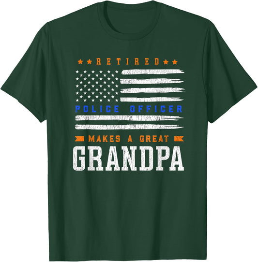 Retired Police Officer Grandpa T-Shirt - T-Shirt | Forest