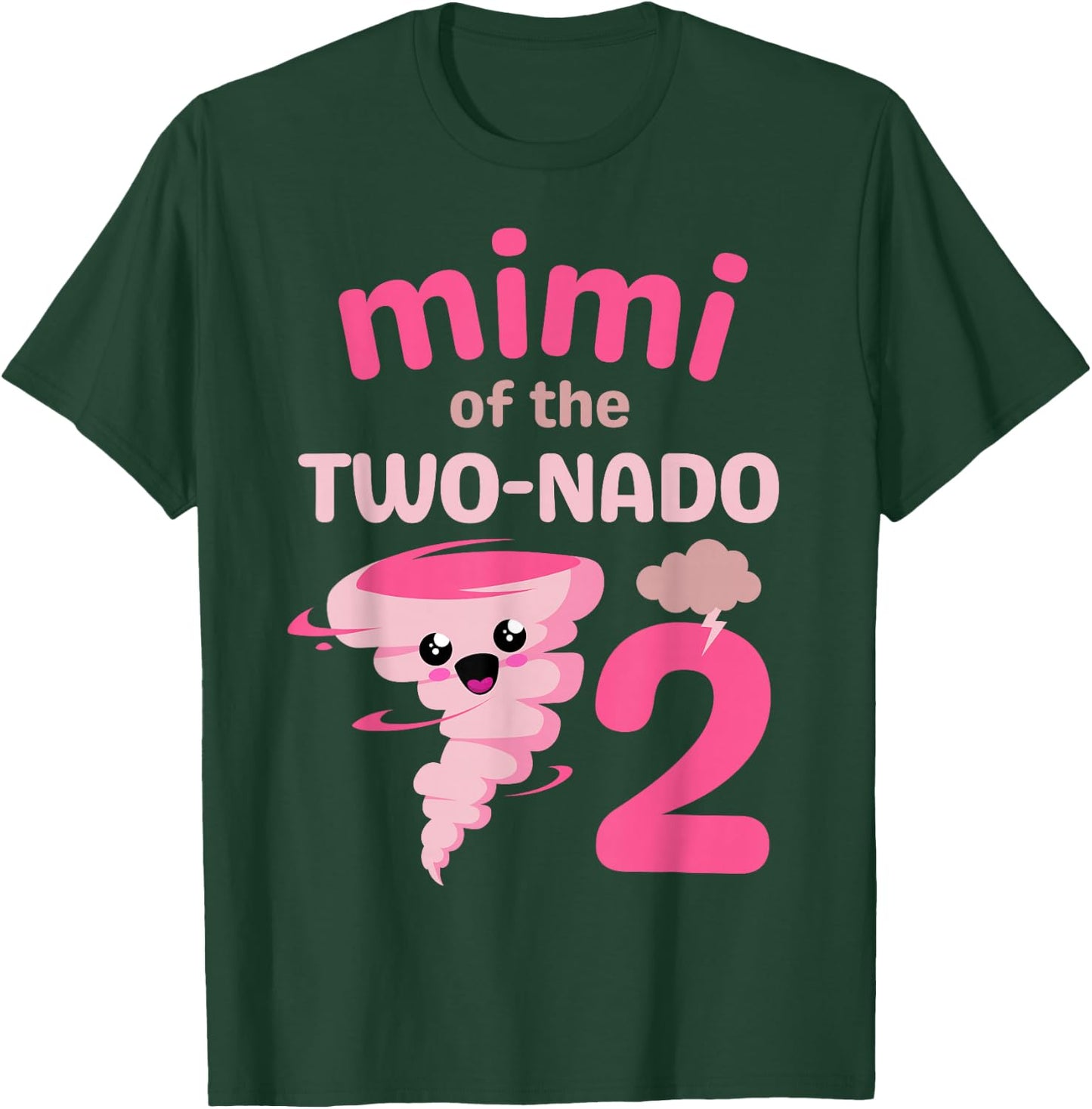 Mimi of the Two-nado Tornado Theme 2nd Birthday Party Kids T-Shirt - T-Shirt | Forest