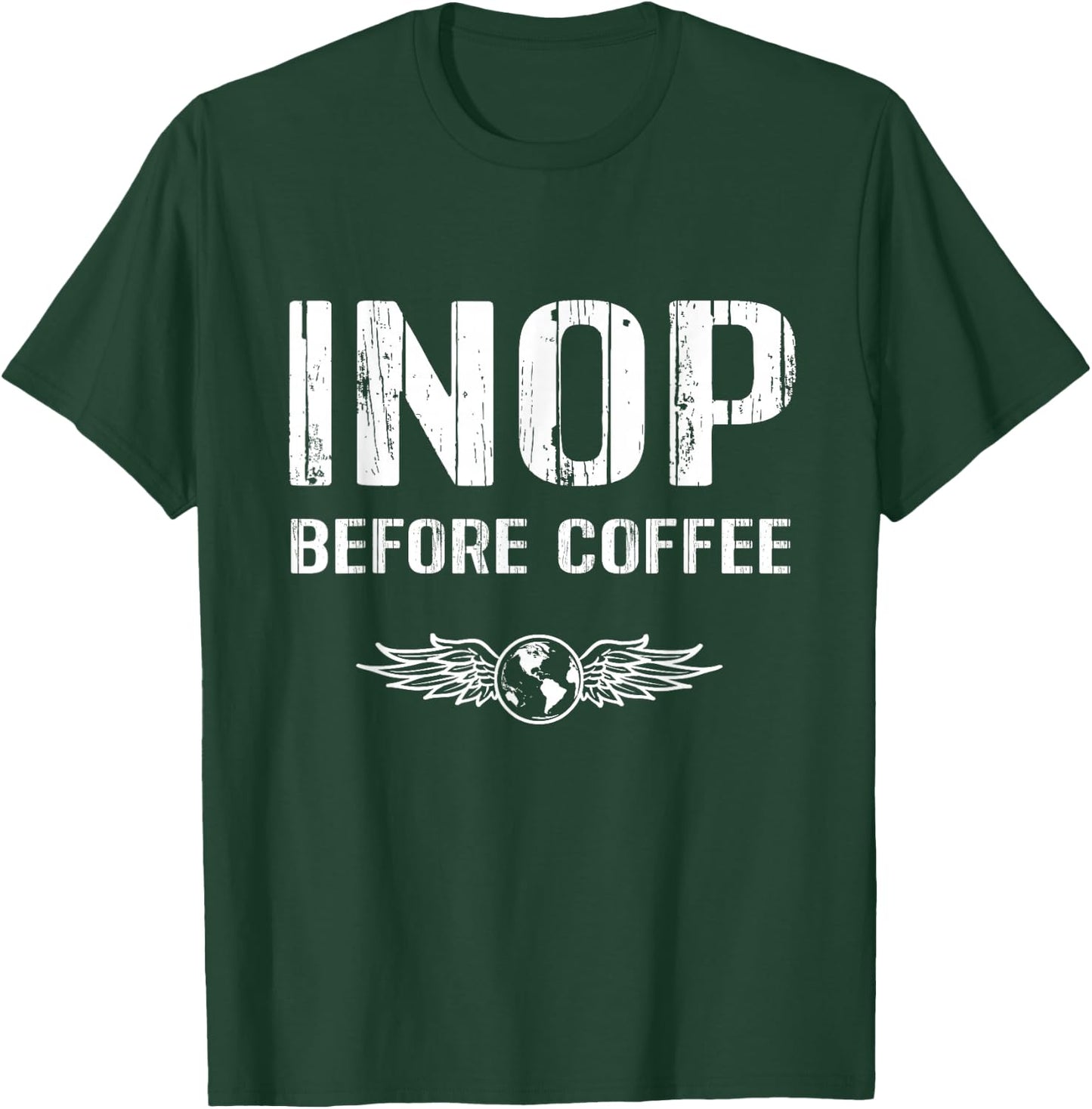 Funny Pilot : INOP Before Coffee Aviation Airplane T-Shirt - T-Shirt | Forest