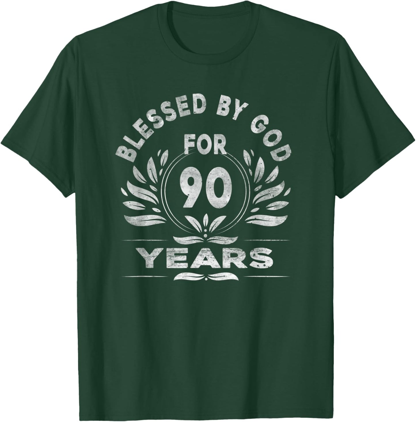 Blessed by God For 90 Years Old 90th Birthday Vintage T-Shirt - T-Shirt | Forest