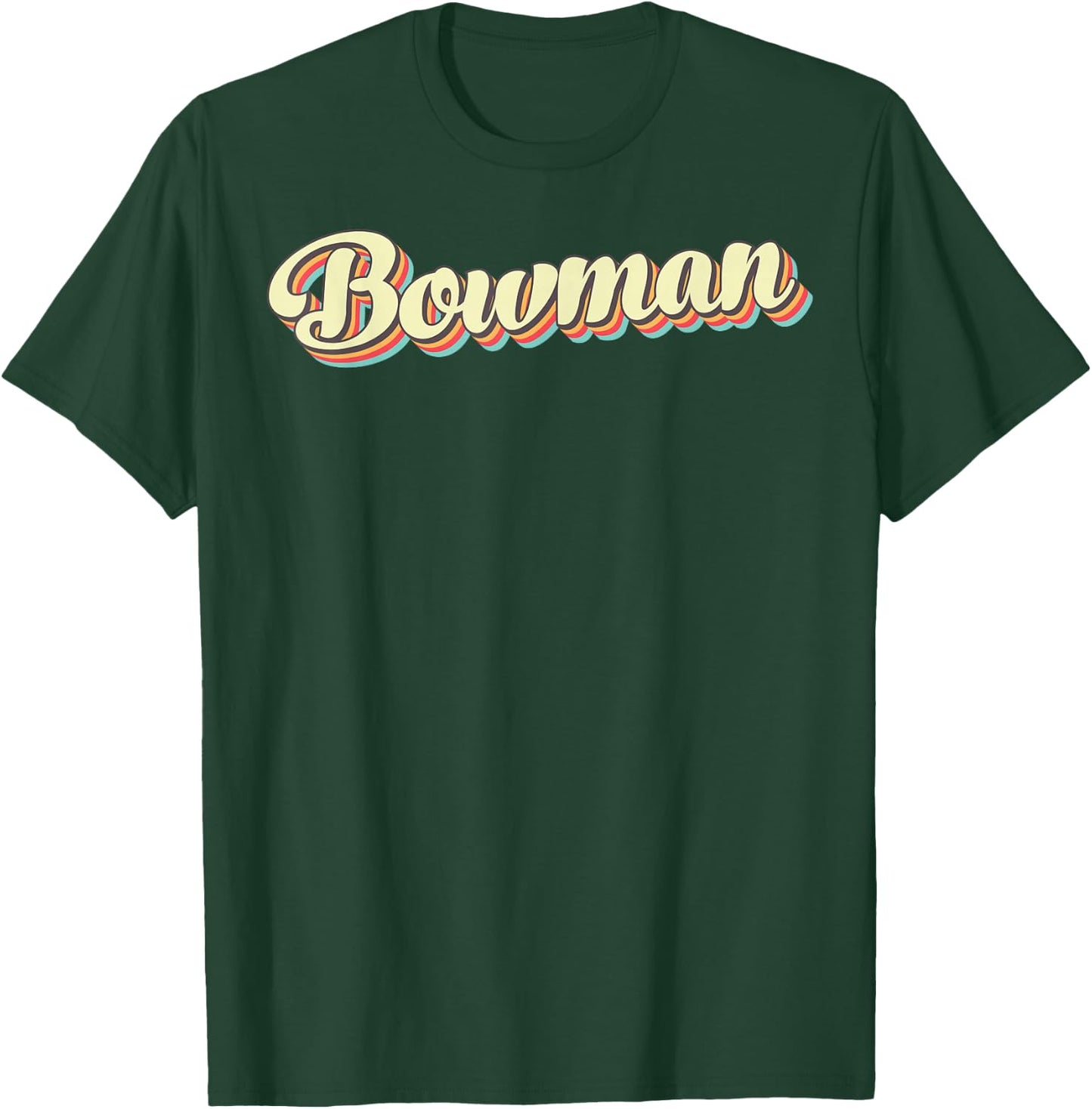 Bowman Retro Art Baseball Font Vintage T-Shirt - T-Shirt | Forest