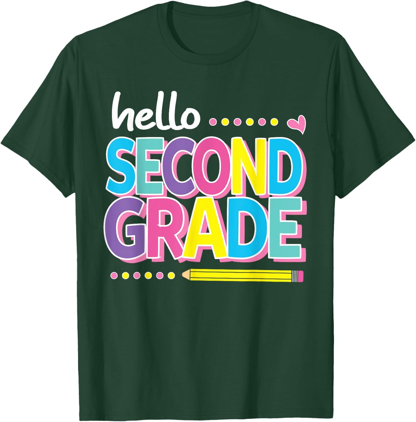 Hello Second 2nd Grade First Day Back to School 2024 Girls T-Shirt - T-Shirt | Forest