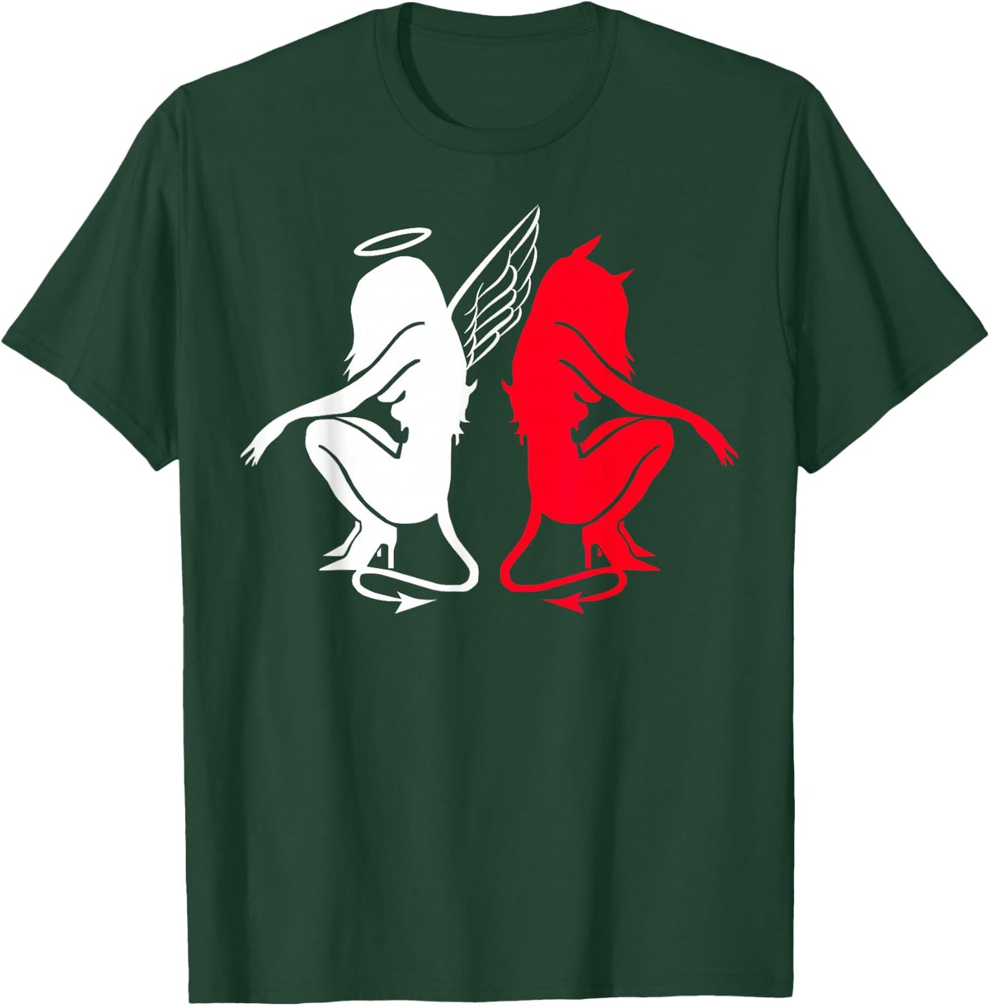 Devil and Angel Love Lovers Women. T-Shirt - T-Shirt | Forest