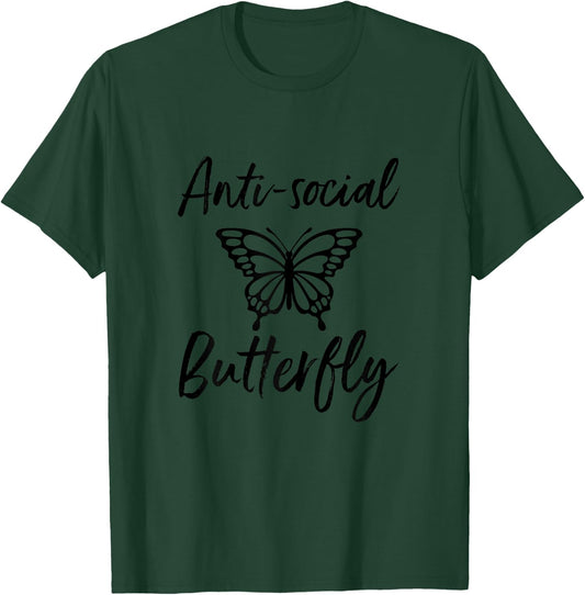 Anti-Social Butterfly Funny T-Shirt - T-Shirt | Forest