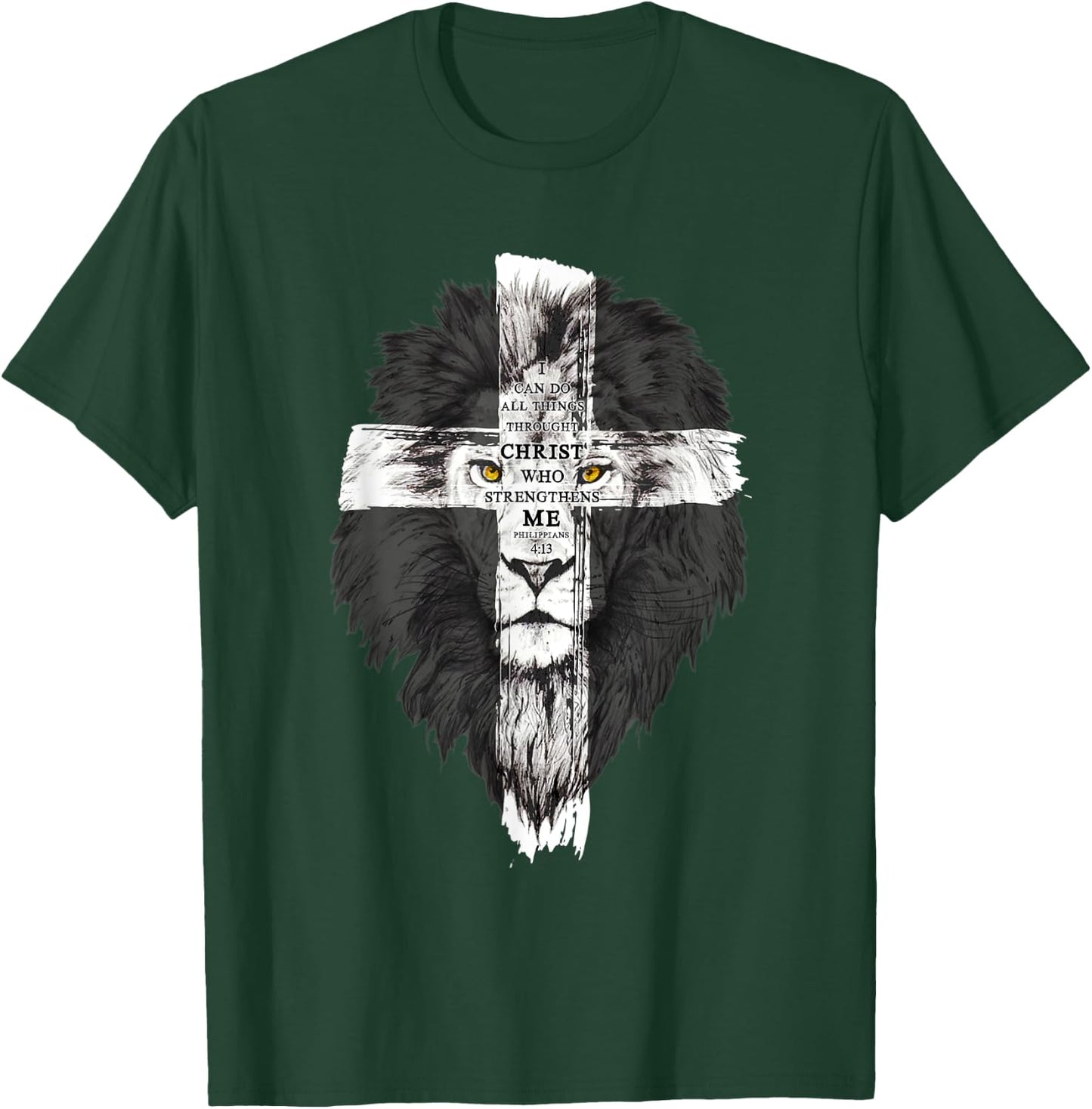 I Can Do All Things Through Christ Religious Lion of Judah T-Shirt - T-Shirt | Forest