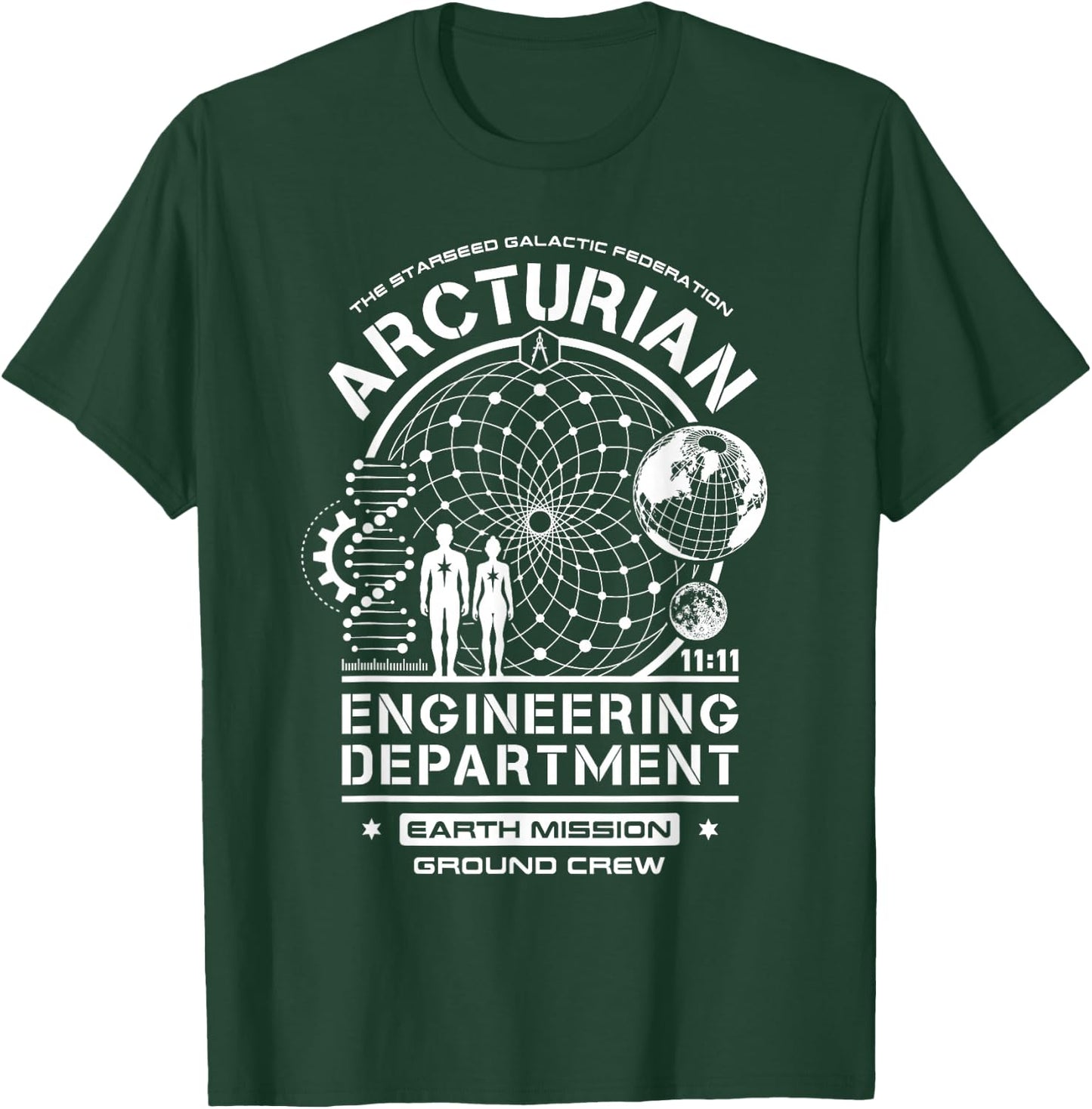 Arcturian Engineering Department Starseed Earth Mission Crew T-Shirt - T-Shirt | Forest