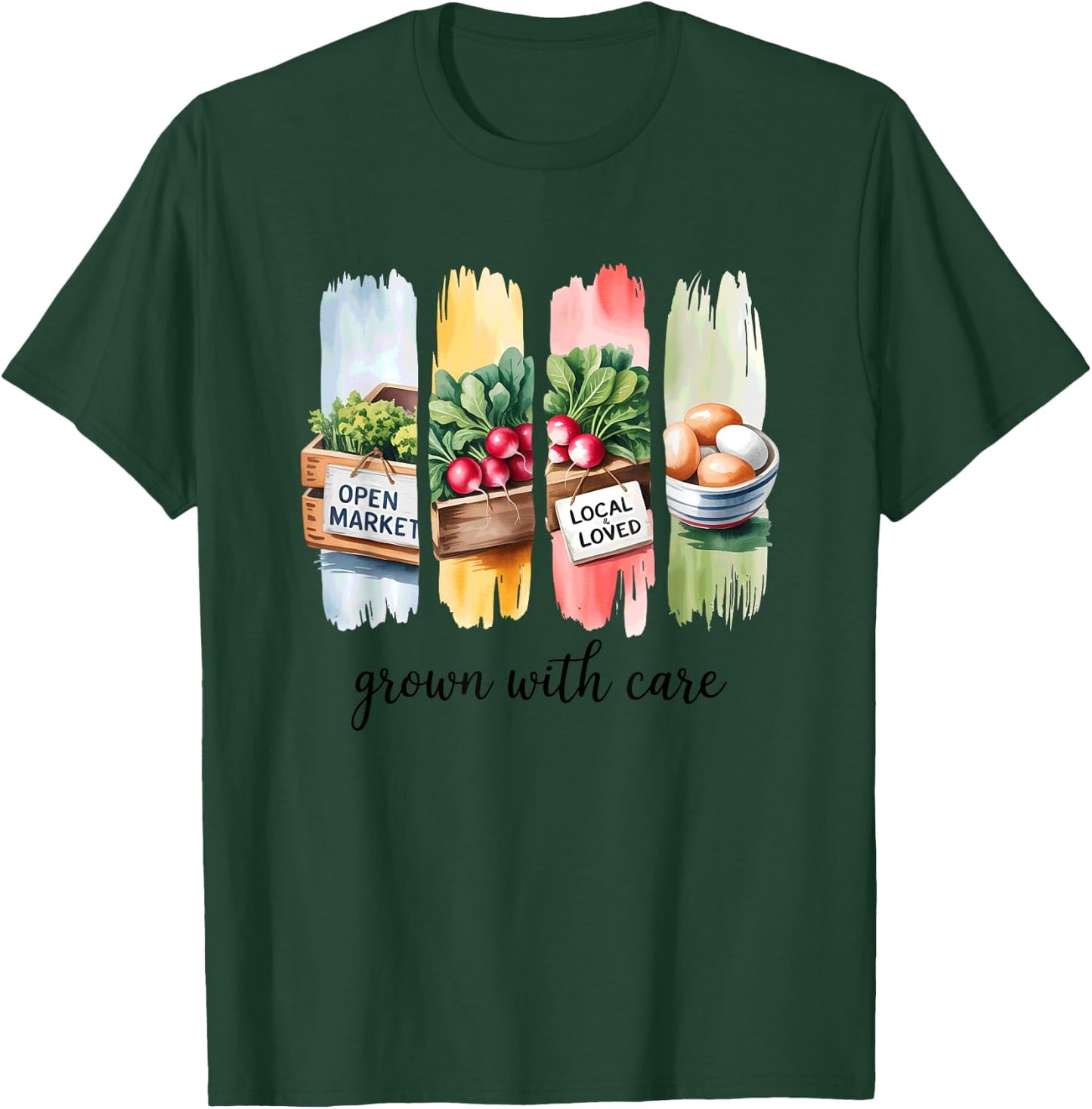Open Market Local Loved Fresh Produce T-Shirt - T-Shirt | Forest