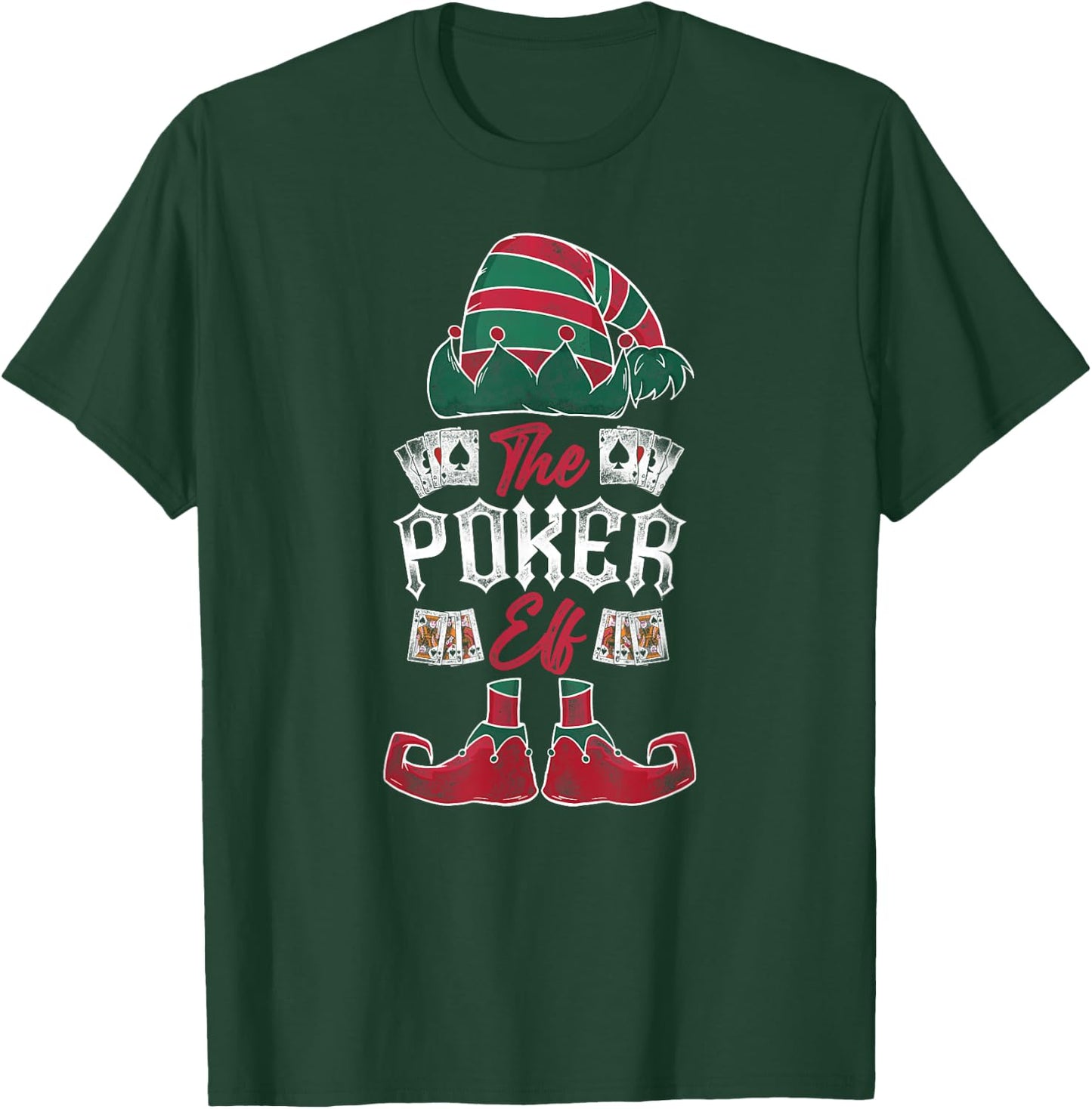 Poker Christmas Elf Vintage The Poker Elf T-Shirt - T-Shirt | Forest