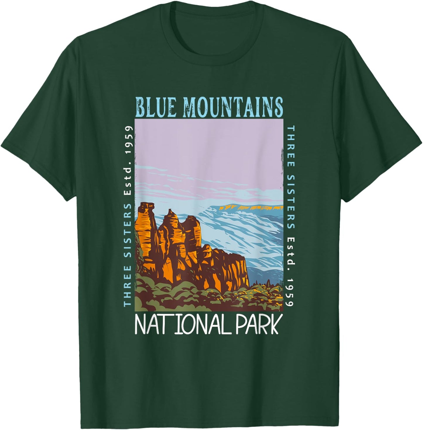 Blue Mountains National Park Australia Distressed Vintage T-Shirt - T-Shirt | Forest