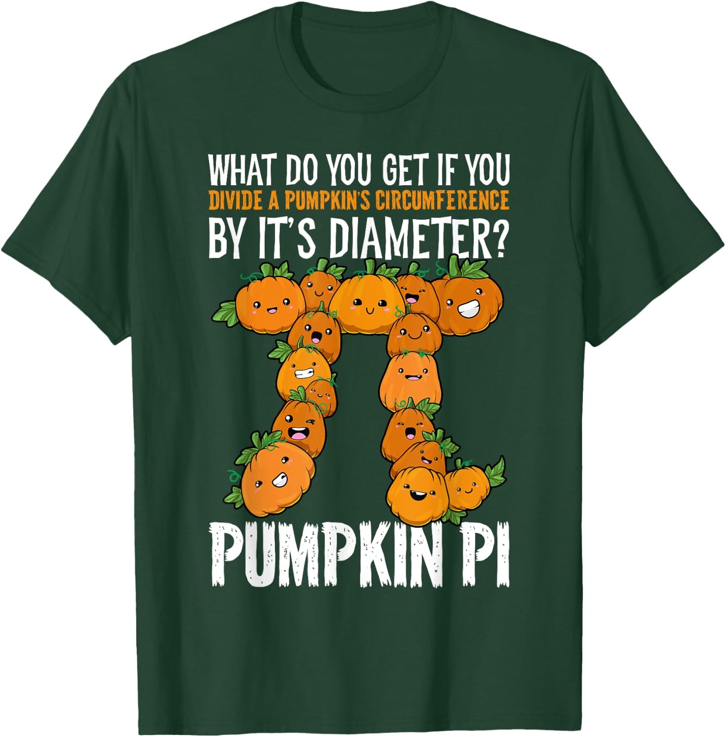 Math Shirt Pumpkin Pi Math Teacher Halloween Thanksgiving Pi T-Shirt - T-Shirt | Forest